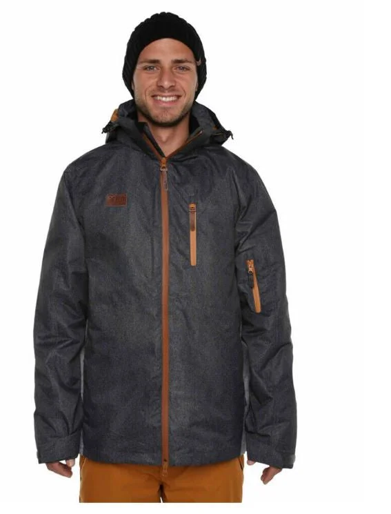 XTM Mason Snow Jacket Plus Sizes - Black A-Line Jacket Boat Neck Shawl Collar