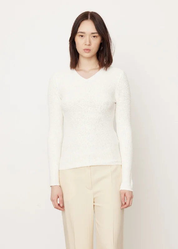 Paper Yarn Boucle Knit Jumper Layered Multi-layer Single Layer