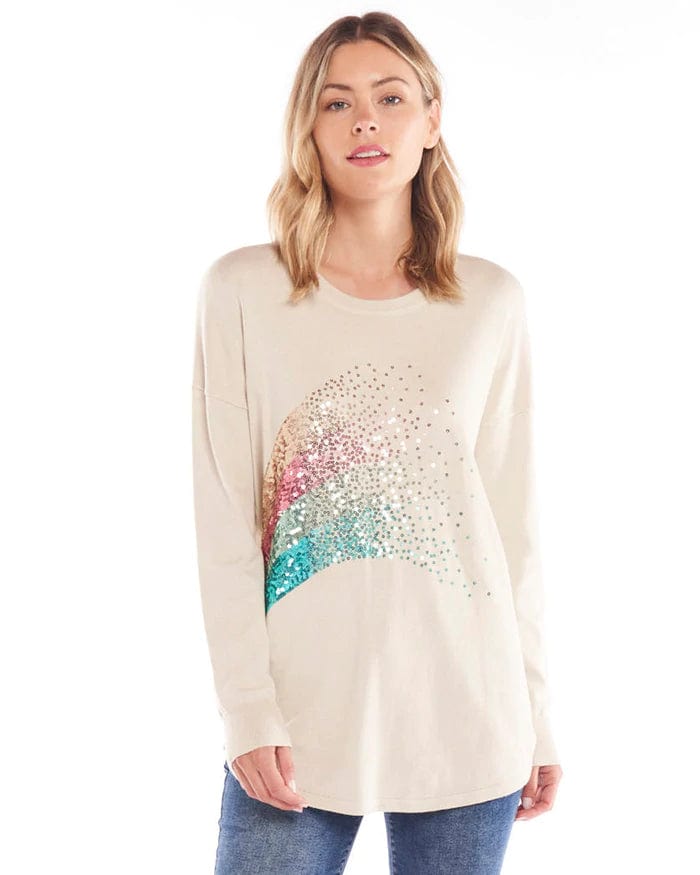 Betty Basics | Sophie Knit Jumper | Glitter Mesh Blend Leather Blend Suede Blend