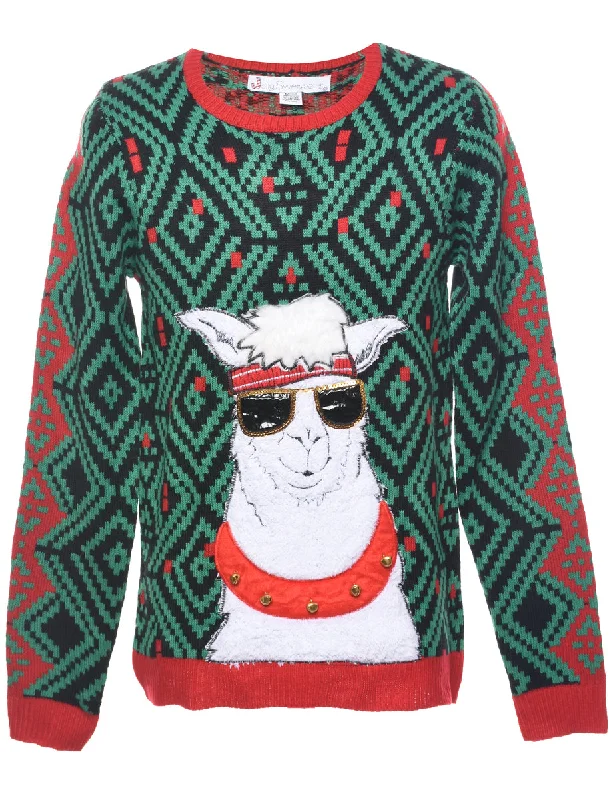 Festive Season Christmas Jumper - M Iron Safe Non-Iron Wrinkle Free