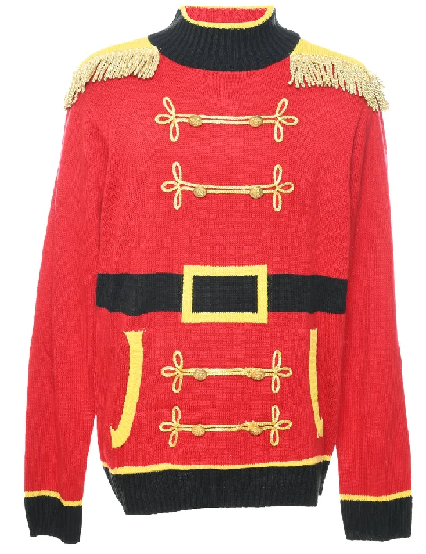 Festive Season Christmas Jumper - XL Zippered Buttoned Snapped