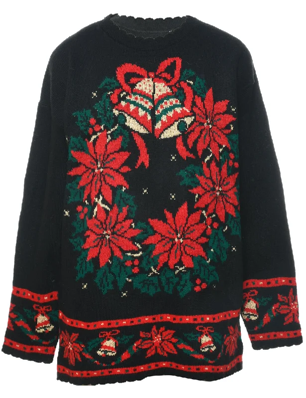Floral Christmas Jumper - L Chenille Fabric Brocade Fabric Lace Fabric
