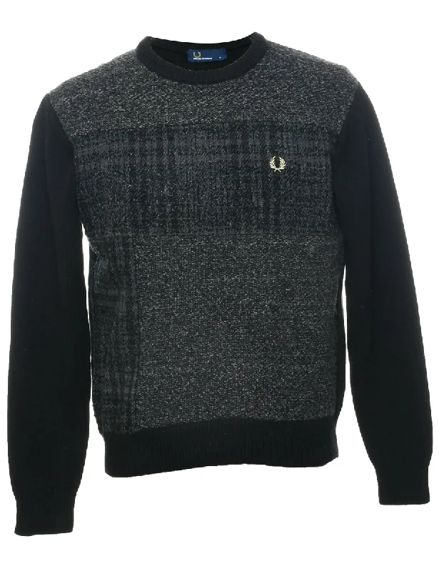 Fred Perry Jumper - M Plaid Sweater Polka Dot Checkered