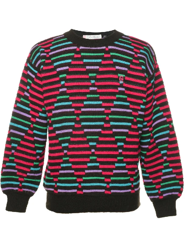 Geometric Pattern Jumper - L Fitted Loose Oversized