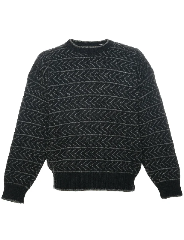 Geometric Pattern Jumper - L Chenille Fabric Brocade Fabric Lace Fabric