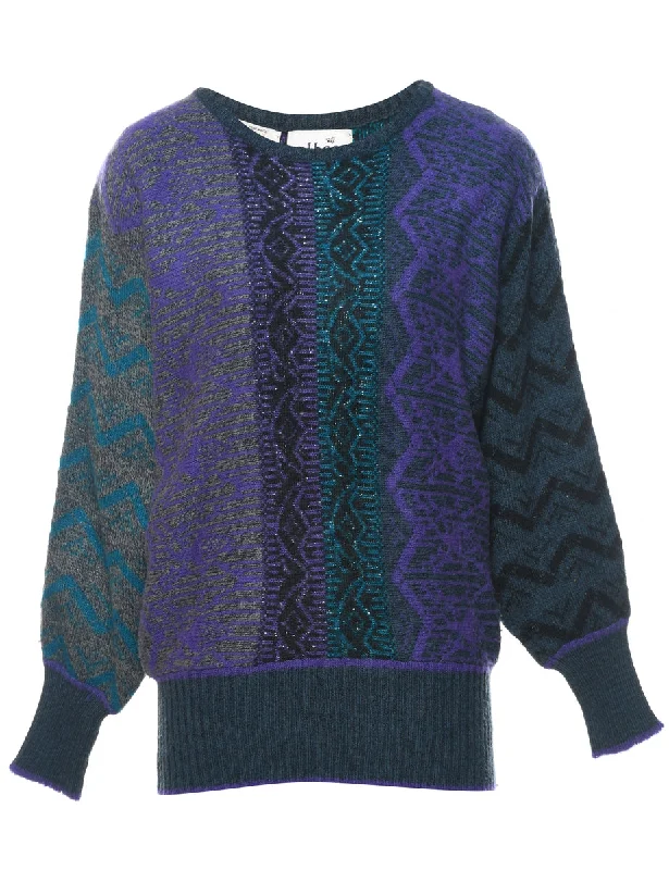 Geometric Pattern Jumper - M Seamless Knitted Crochet
