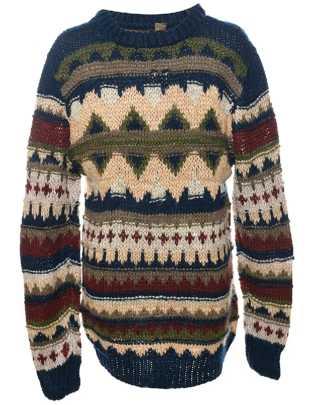 Geometric Pattern Jumper - M Modern Contemporary Chic