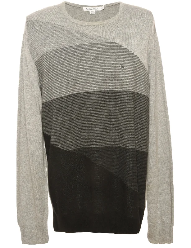 Grey Calvin Klein Jumper - L Casual Formal Business