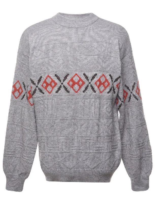 Grey Jumper - L Slim Fit Regular Fit Oversized