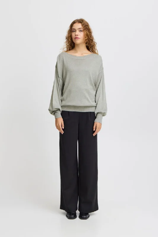 Ichi Mopaz Jumper-Silver-20110711 Welt Pockets Slit Pockets Flap Pockets