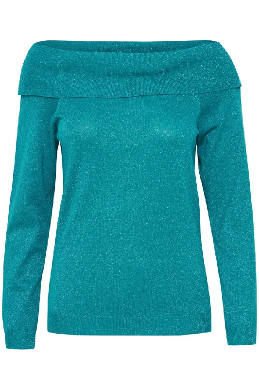 Ichi Mopaz Lurex Jumper-Harbour Blue-20122186 Modern Contemporary Chic