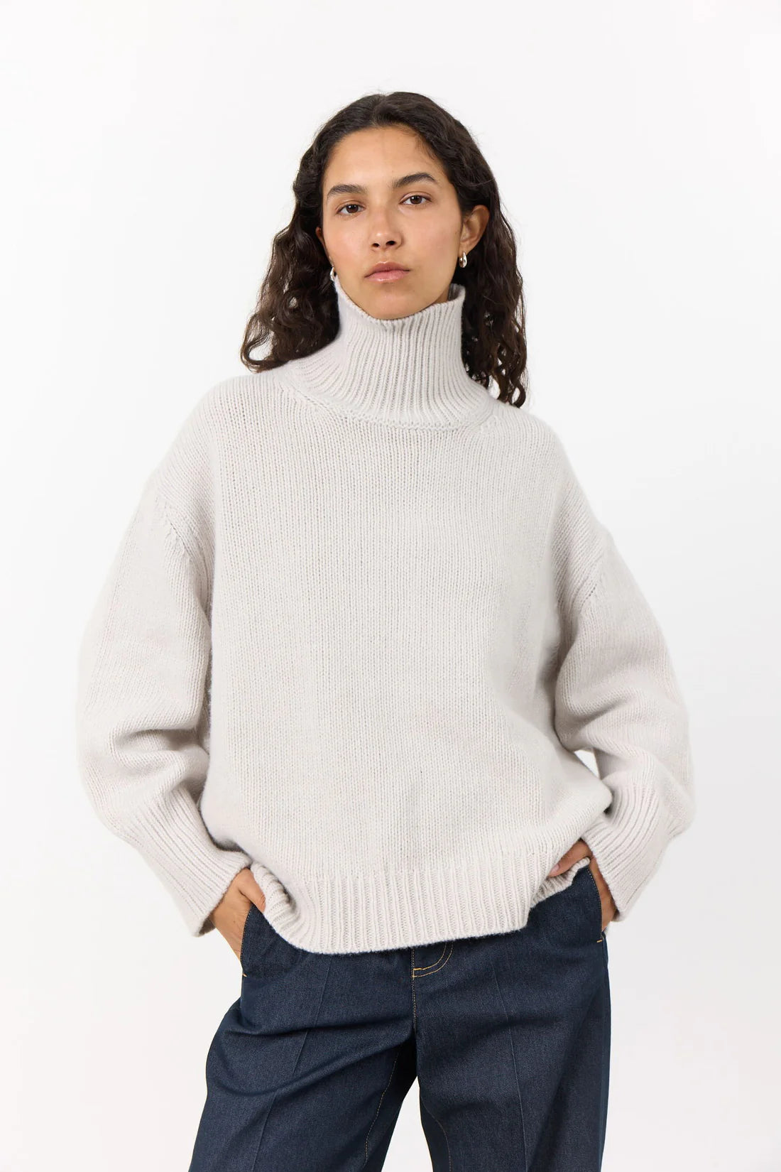Levete Room Perle Jumper-Cream-301247 Spandex Rayon Corduroy