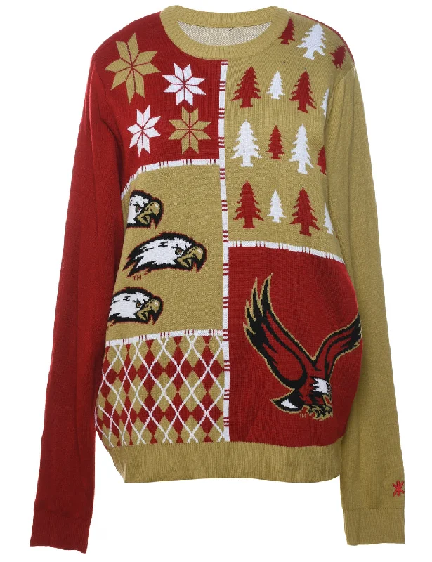 Multi-colour Nordic Jumper - L Silk Blend Satin Velvet