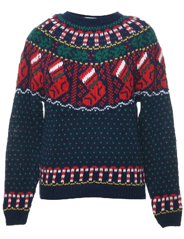 Navy Nordic Jumper - L Lightweight Heavyweight Midweight