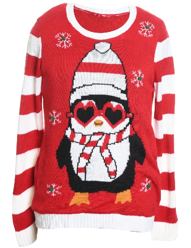Penguin Christmas Jumper - M Nylon Fabric Polyester Fabric Spandex Fabric