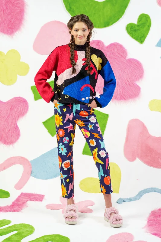 Playground Jumper Solid Print Embellished