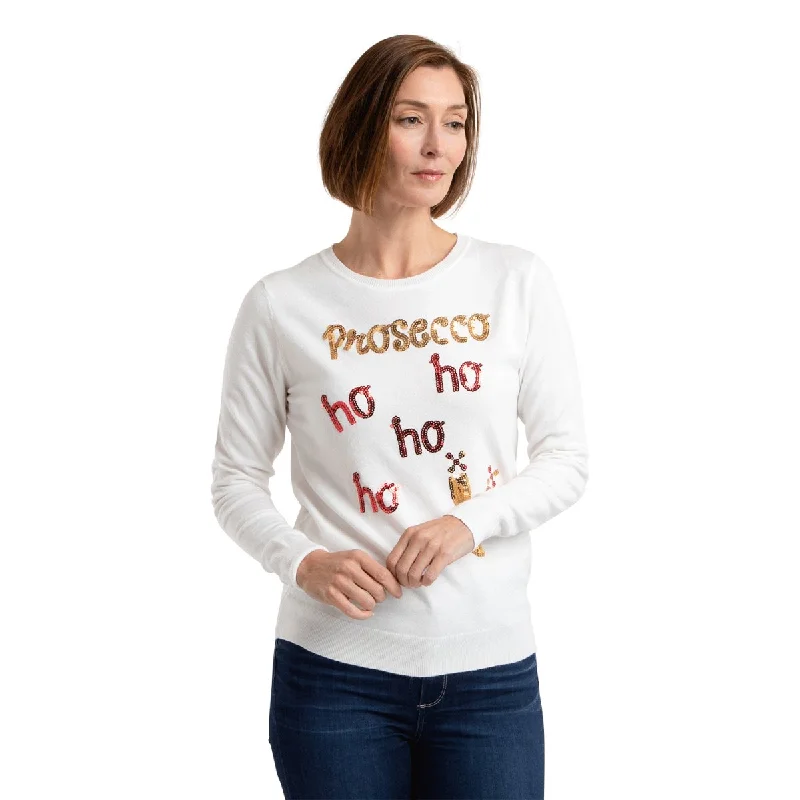 Prosecco Christmas Jumper Plaid Sweater Polka Dot Checkered