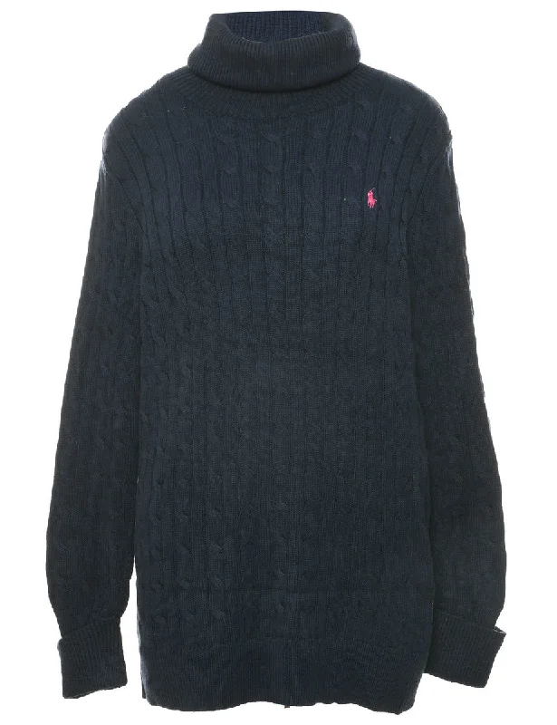 Ralph Lauren Turtleneck Jumper - XL Satin Fabric Silk Fabric Chiffon Fabric
