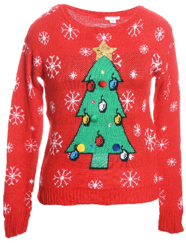 Red Christmas Jumper - M Knit Fabric Woven Fabric Fleece Fabric