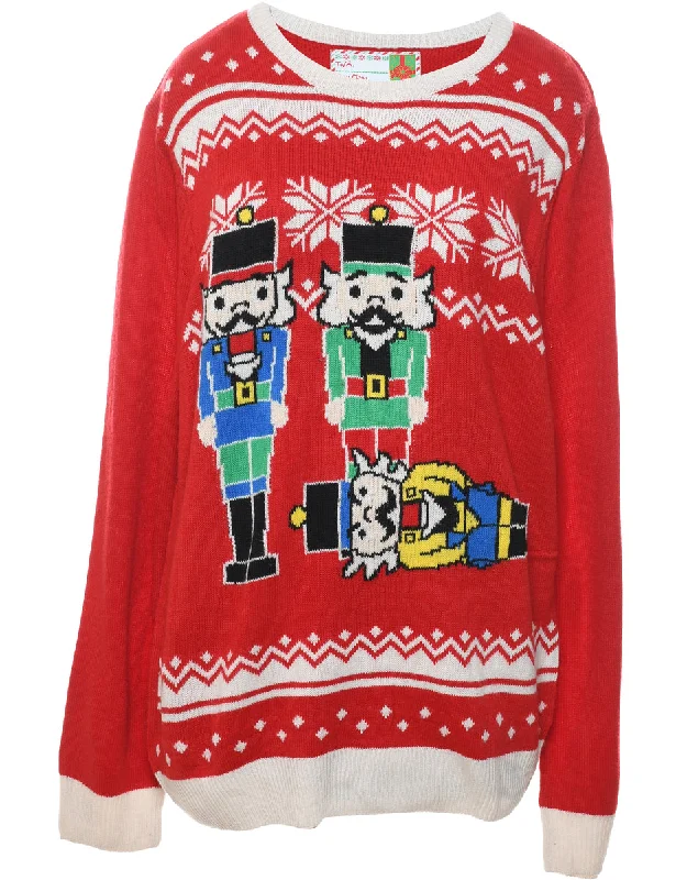 Red Christmas Jumper - XL Soft Cozy Warm