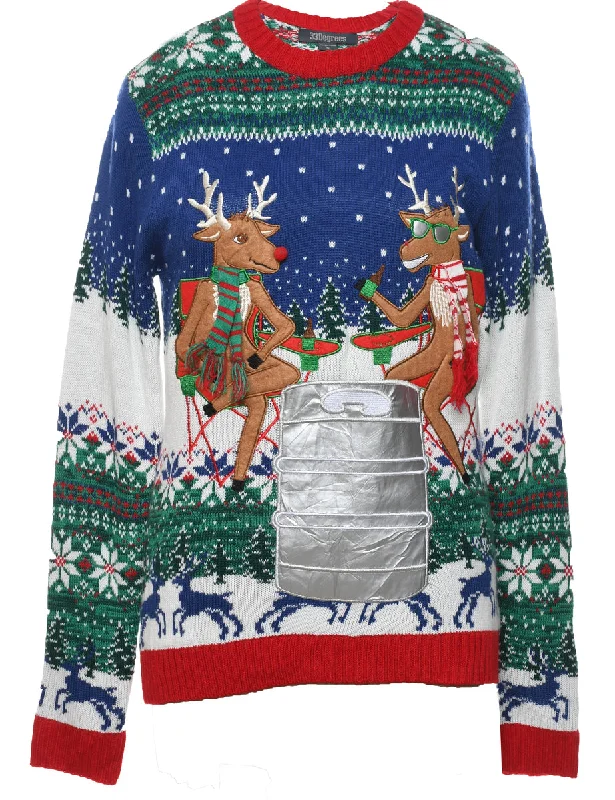 Reindeer Christmas Jumper - S Sweater Knitwear Pullover