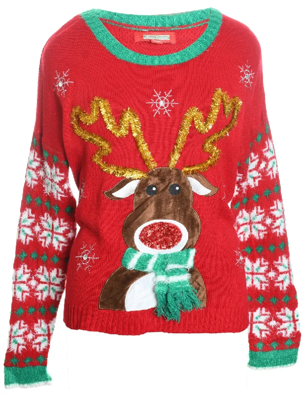 Reindeer Christmas Jumper - XL Terry Blend Velvet Blend Canvas Blend