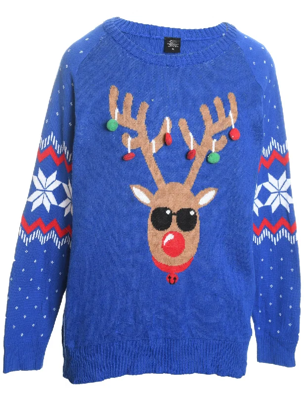Reindeer Christmas Jumper - XL Modern Contemporary Chic