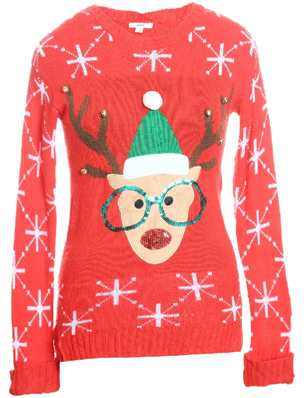 Reindeer Christmas Jumper - XS Polka Dot Checkered Tartan