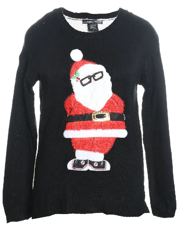 Santa Claus Christmas Jumper - M Chenille Fabric Brocade Fabric Lace Fabric