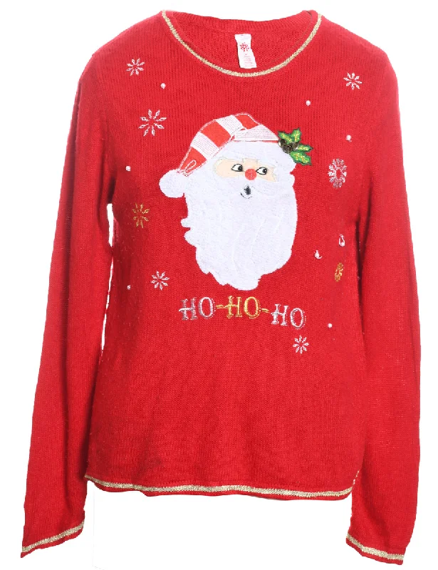 Santa Claus Christmas Jumper - M Oversized Loose Flowy