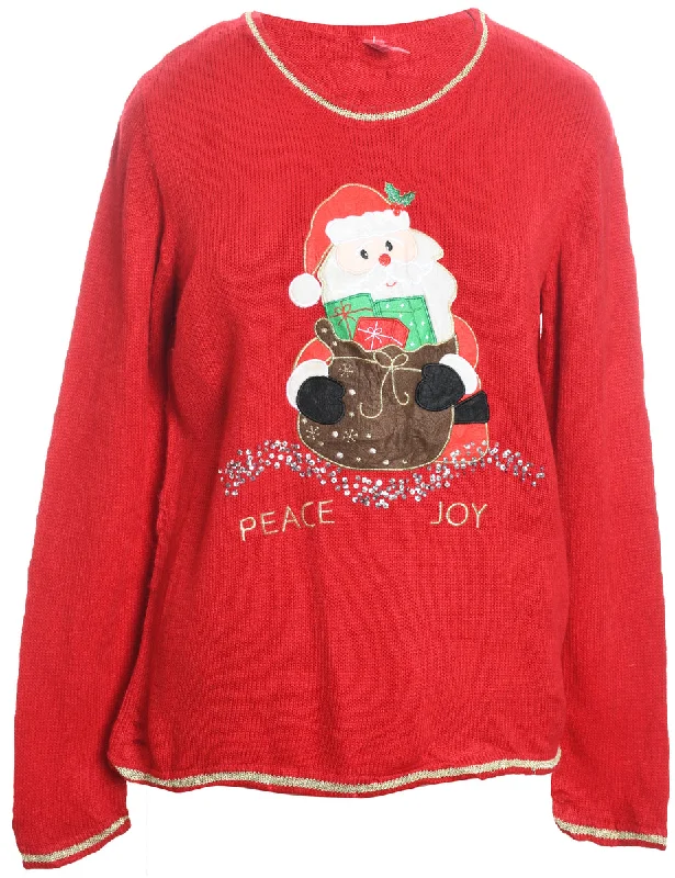 Santa Claus Christmas Jumper - M Machine Wash Dry Clean Hand Wash