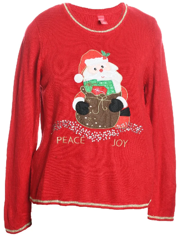 Santa Claus Christmas Jumper - S Elasticated Padded Insulated