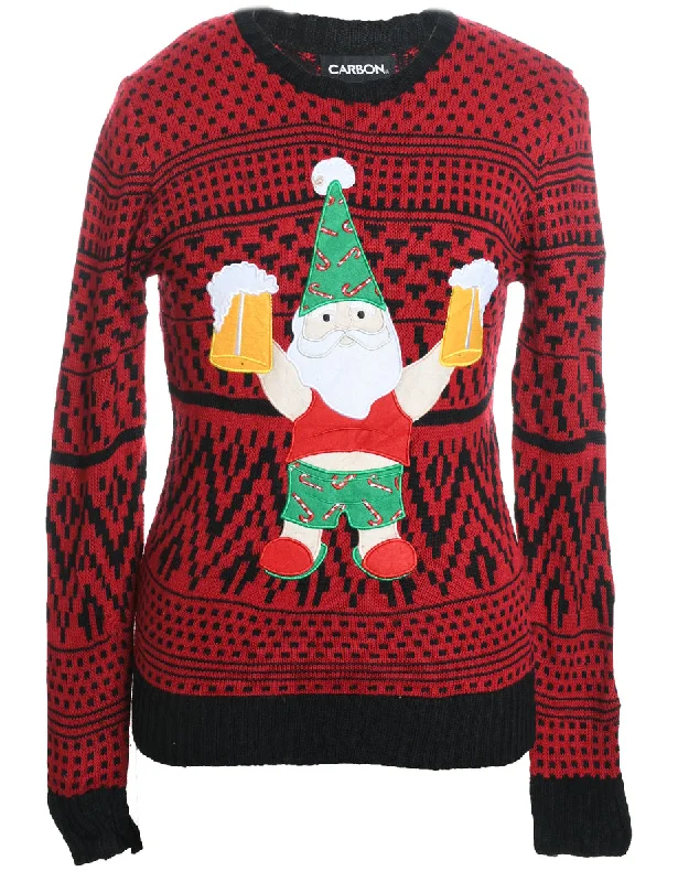 Santa Claus Christmas Jumper - S Stretchy Elastic Breathable
