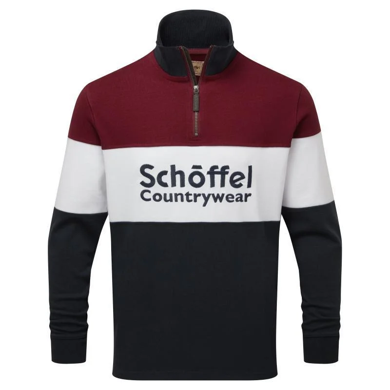 Schoffel Exeter Heritage 1/4 Zip Jumper - Bordeaux Lace Blend Ribbed Blend Corduroy Blend