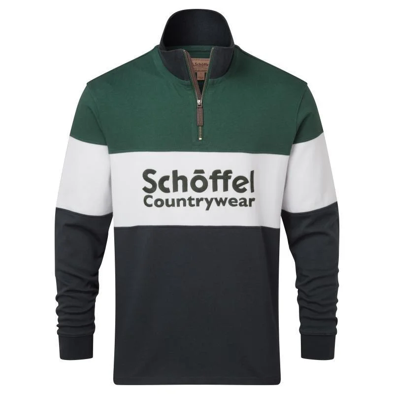 Schoffel Exeter Heritage 1/4 Zip Jumper - Navy Wool Sweater Cotton Sweater Cashmere Sweater