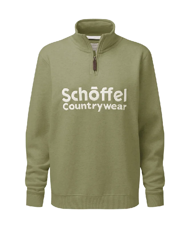 Schoffel Womens Issey 1/4 Zip Jumper Denim Fabric Leather Fabric Suede Fabric