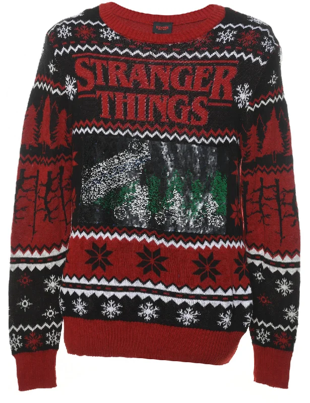 Snowfall Design Christmas Jumper - M Long Sweater Short Sweater Cropped Sweater