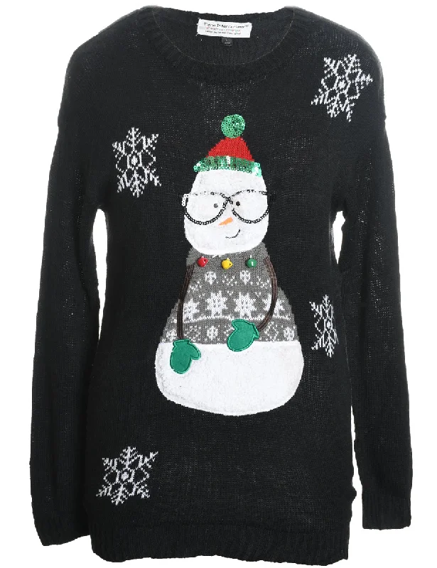 Snowman Christmas Jumper - L Terry Terry Cloth Terry Knit