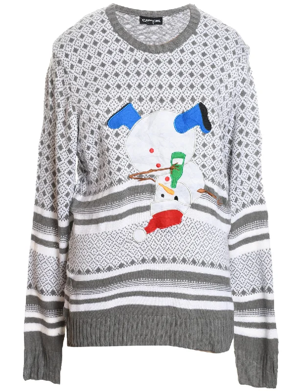Snowman Design Knit Christmas Jumper - XL Nylon Fabric Polyester Fabric Spandex Fabric Snowman Design Knit Christmas Jumper - XL Nylon Fabric Polyester Fabric Spandex Fabric