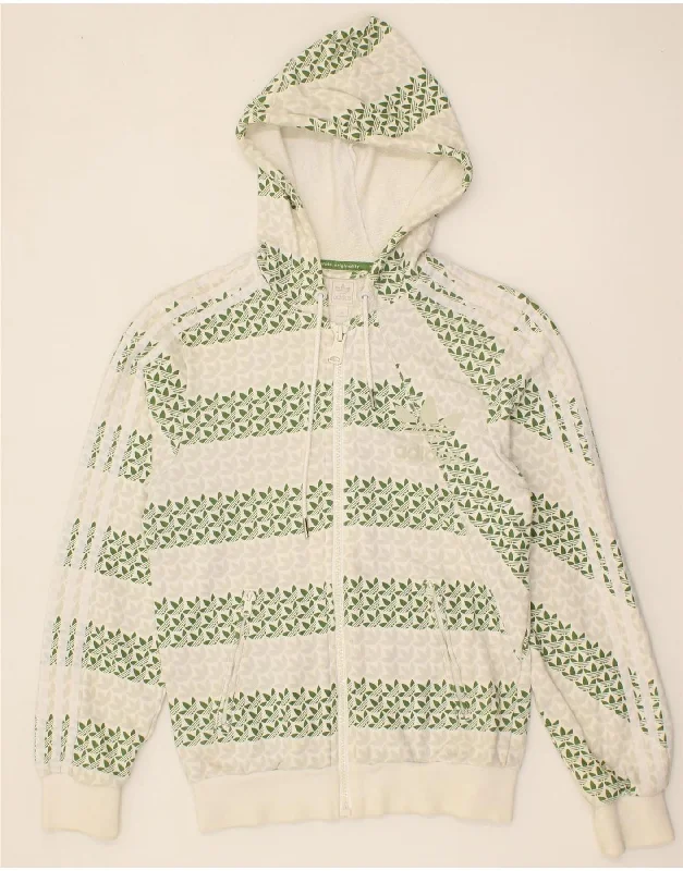 ADIDAS Mens Abstract Pattern Zip Hoodie Sweater XS White Hoodie with Exposed Zipper Edgy Industrial ADIDAS Mens Abstract Pattern Zip Hoodie Sweater XS White Hoodie with Exposed Zipper Edgy Industrial