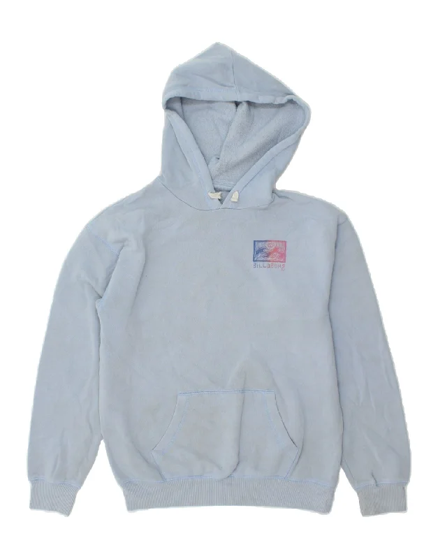 BILLABONG Womens Graphic Hoodie Jumper UK 16 Large Blue Hoodie with High-Low Hem Asymmetrical Trendy BILLABONG Womens Graphic Hoodie Jumper UK 16 Large Blue Hoodie with High-Low Hem Asymmetrical Trendy