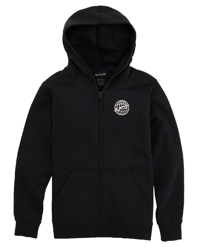 Burton Kids' Westdale Full-Zip Hoodie - True Black Hoodie with Applique Textured Unique