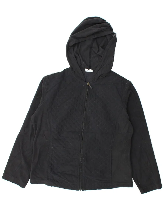 COLUMBIA Womens Fleece Zip Hoodie Sweater UK 16 Large Navy Blue Polyester Hoodie with Hem Raw Edge Edgy Unfinished COLUMBIA Womens Fleece Zip Hoodie Sweater UK 16 Large Navy Blue Polyester Hoodie with Hem Raw Edge Edgy Unfinished