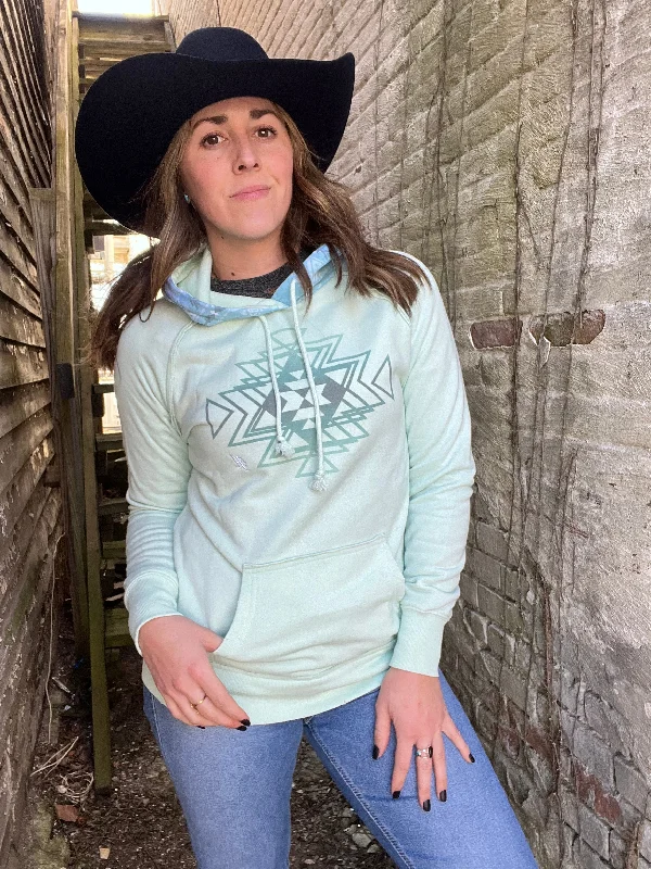 Hooey Women's "Chaparral" Teal Hoodie HH1225TL Hoodie with Typography Text Message