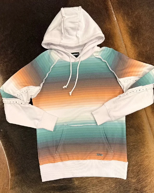 Hooey Women's Serape Pattern White Accent Hoodie HH1246SPWH Hoodie with Rolled Sleeves Casual Relaxed Hooey Women's Serape Pattern White Accent Hoodie HH1246SPWH Hoodie with Rolled Sleeves Casual Relaxed