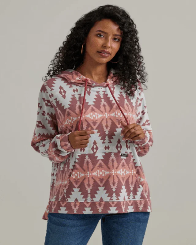 Wrangler Retro Women's Red Geo Relaxed Pullover Hoodie 112344654 Hoodie with Back Slit Movement Comfort Wrangler Retro Women's Red Geo Relaxed Pullover Hoodie 112344654 Hoodie with Back Slit Movement Comfort