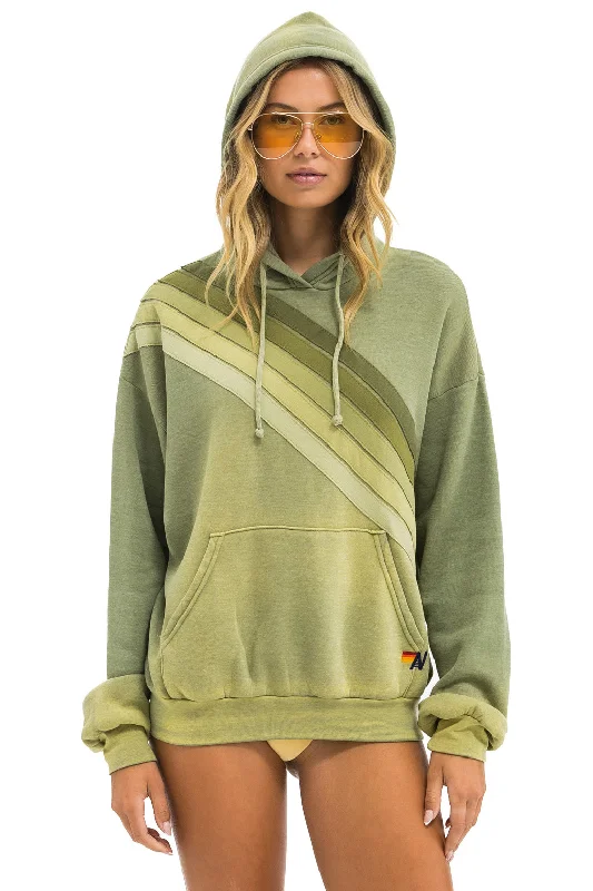 CROSS STRIPE RELAXED PULLOVER HOODIE - FADED ARMY Hoodie with Hood Adjustable Protection CROSS STRIPE RELAXED PULLOVER HOODIE - FADED ARMY Hoodie with Hood Adjustable Protection