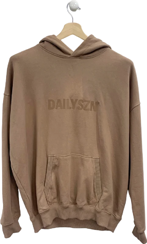 Dailyszn Brown Hoodie UK M Hoodie with Stripes Bold Sporty
