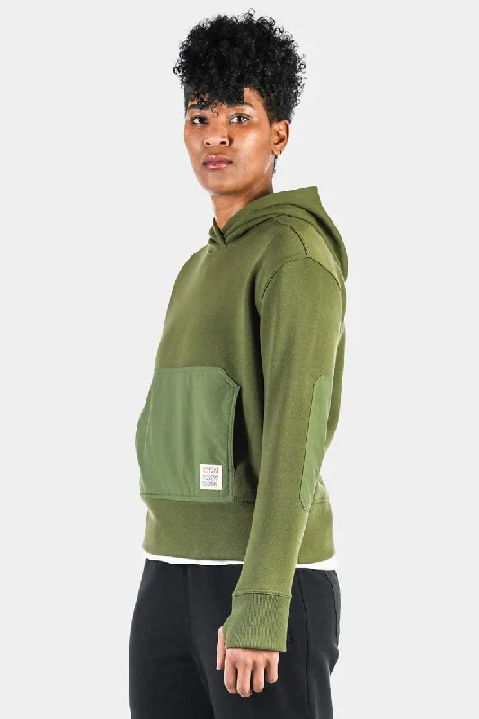 Flagger Fleece Hoodie - Moss Green Hoodie with Cuffed Sleeves Snug Secure