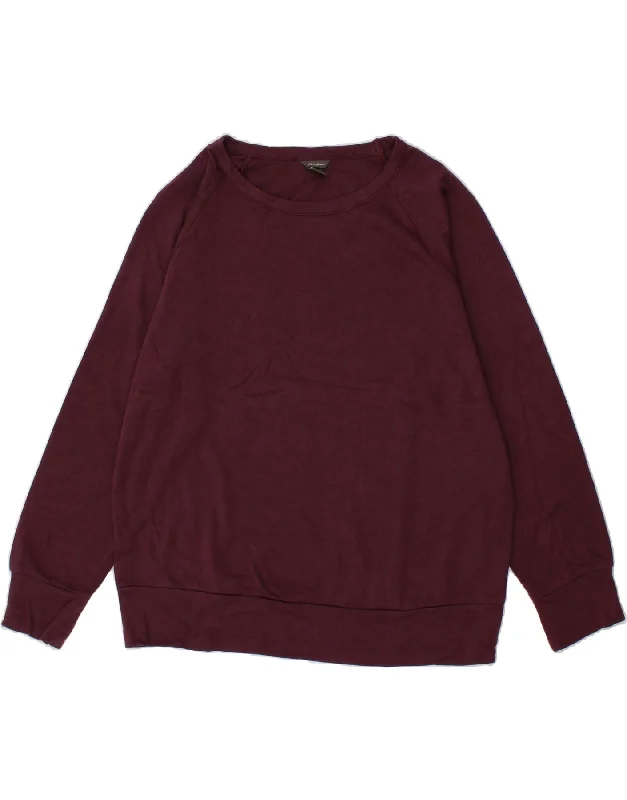 EDDIE BAUER Womens Sweatshirt Jumper UK 16 Large Maroon Polyester Hoodie with Oversized Fit Loose Comfortable EDDIE BAUER Womens Sweatshirt Jumper UK 16 Large Maroon Polyester Hoodie with Oversized Fit Loose Comfortable